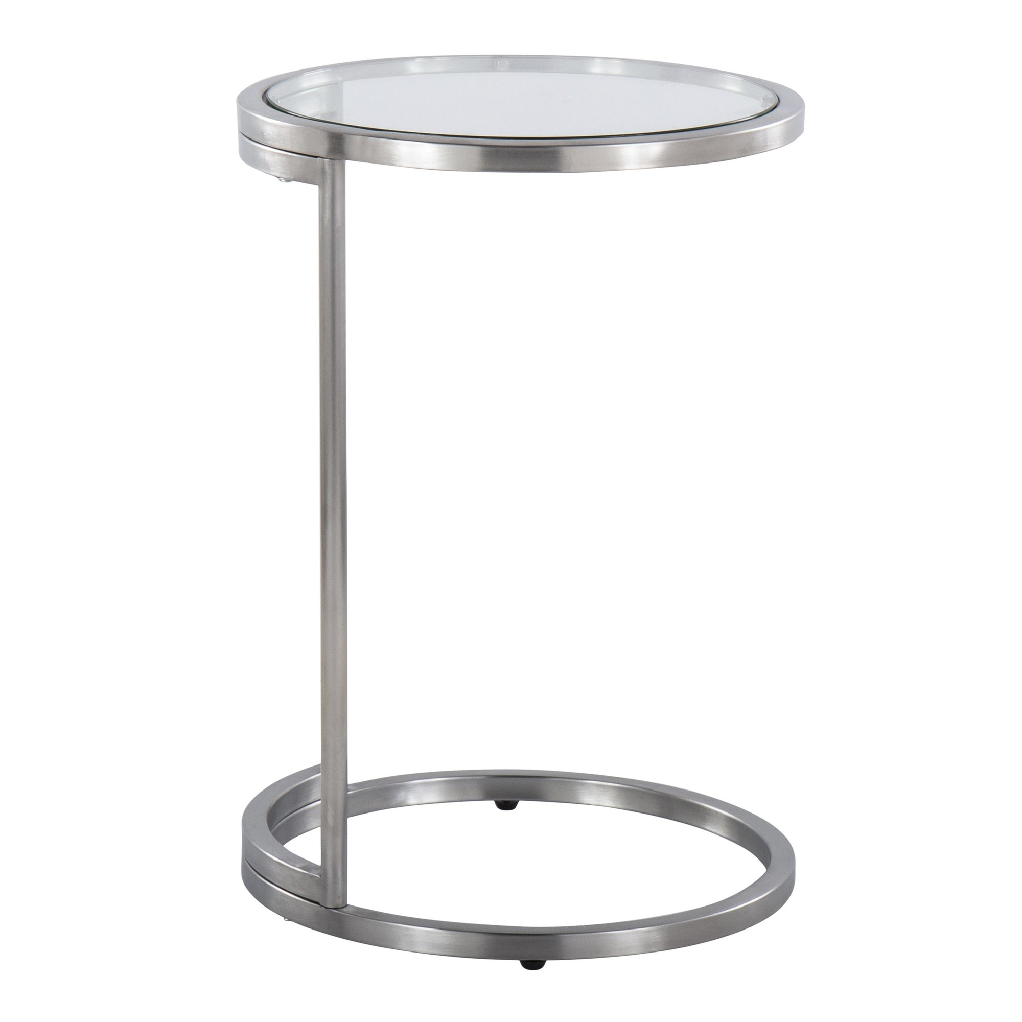 Round Zenn Contemporary Stainless Steel and Glass End Table 5 Round Zenn Contemporary Stainless Steel and Glass End Table - Image 5