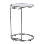 Round Zenn Contemporary Stainless Steel and Glass End Table 17 Round Zenn Contemporary Stainless Steel and Glass End Table