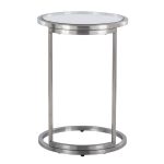 Round Zenn Contemporary Stainless Steel and Glass End Table 18 Round Zenn Contemporary Stainless Steel and Glass End Table