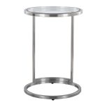 Round Zenn Contemporary Stainless Steel and Glass End Table 19 Round Zenn Contemporary Stainless Steel and Glass End Table