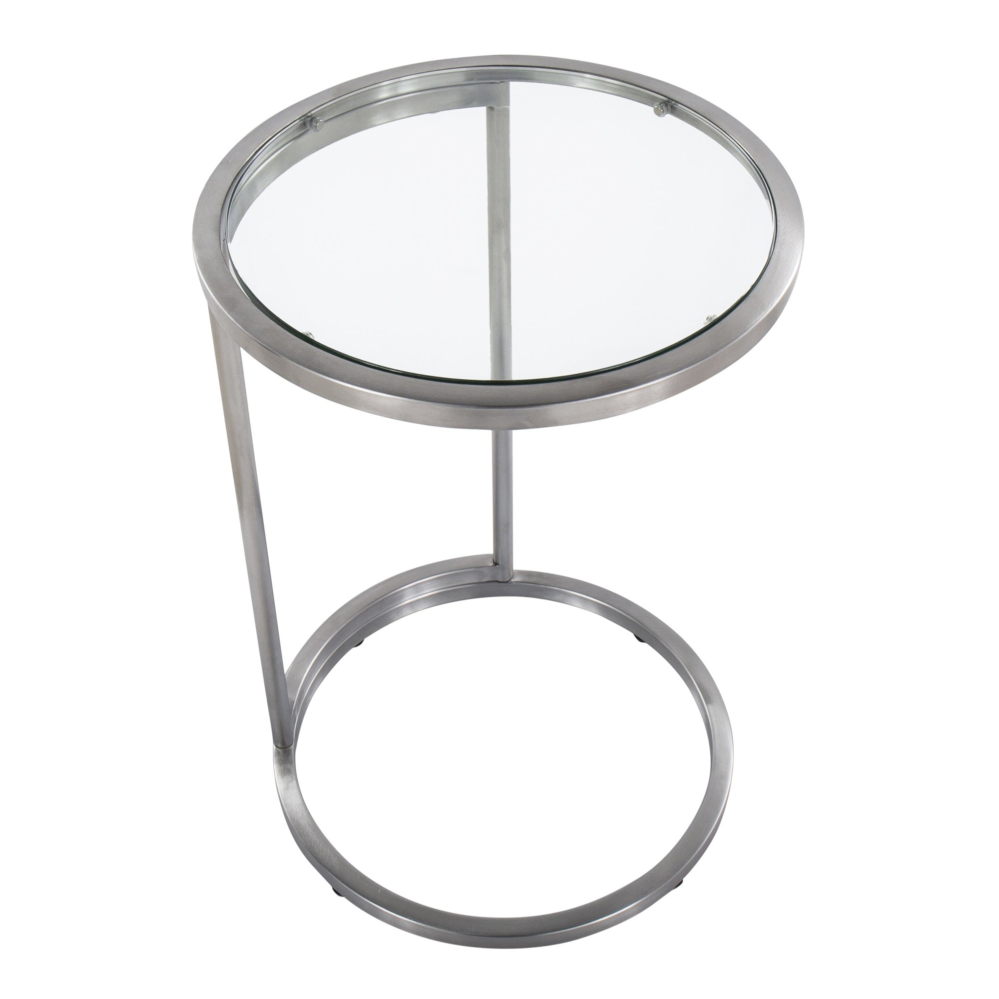 Round Zenn Contemporary Stainless Steel and Glass End Table 9 Round Zenn Contemporary Stainless Steel and Glass End Table - Image 9