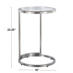 Round Zenn Contemporary Stainless Steel and Glass End Table 21 Round Zenn Contemporary Stainless Steel and Glass End Table