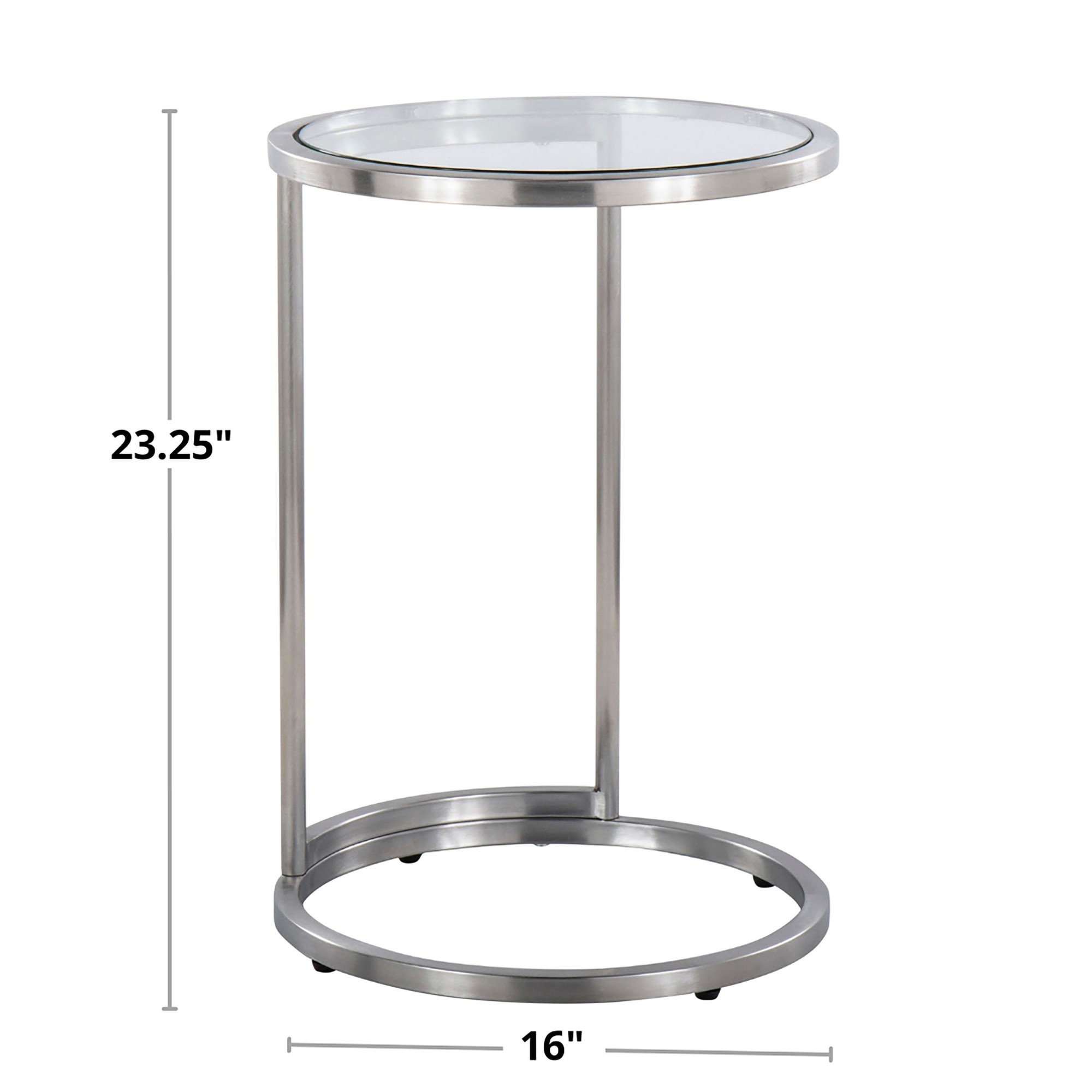 Round Zenn Contemporary Stainless Steel and Glass End Table 10 Round Zenn Contemporary Stainless Steel and Glass End Table - Image 10