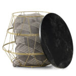 Gold Metal End Table with Removable Faux Marble Top 11 Gold Metal End Table with Removable Faux Marble Top
