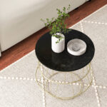 Gold Metal End Table with Removable Faux Marble Top 14 Gold Metal End Table with Removable Faux Marble Top