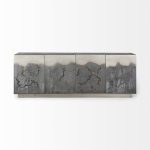 Roxdale 82.0L x 18.0W x 29.0H Acid Wash Metal Sideboard