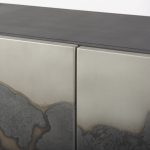Roxdale 82.0L x 18.0W x 29.0H Acid Wash Metal Sideboard