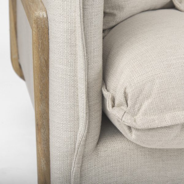 Roy I 84 Beige Upholstered Three Seater Sofa 11