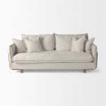 Roy I 84" Beige Upholstered Three Seater Sofa
