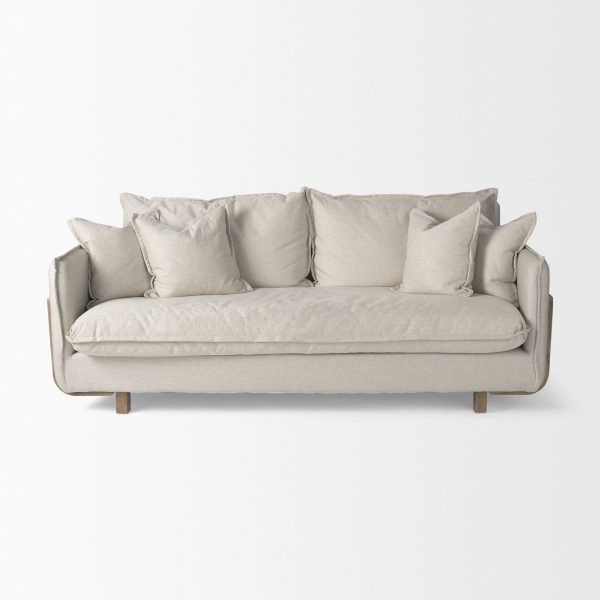 Roy I 84 Beige Upholstered Three Seater Sofa 3