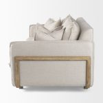 Roy I 84" Beige Upholstered Three Seater Sofa