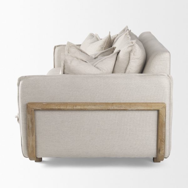 Roy I 84 Beige Upholstered Three Seater Sofa 4