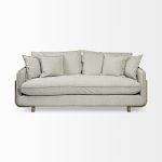 Roy I 84" Frost Gray Upholstered Three Seater Sofa