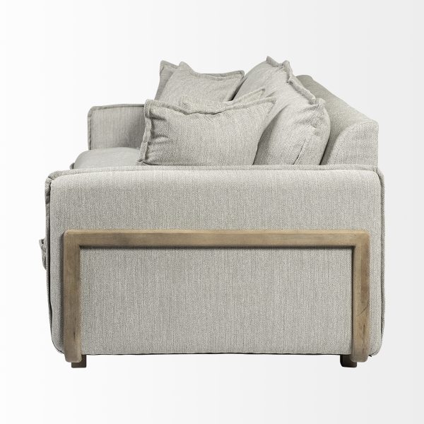 Roy I 84 Frost Gray Upholstered Three Seater Sofa 4