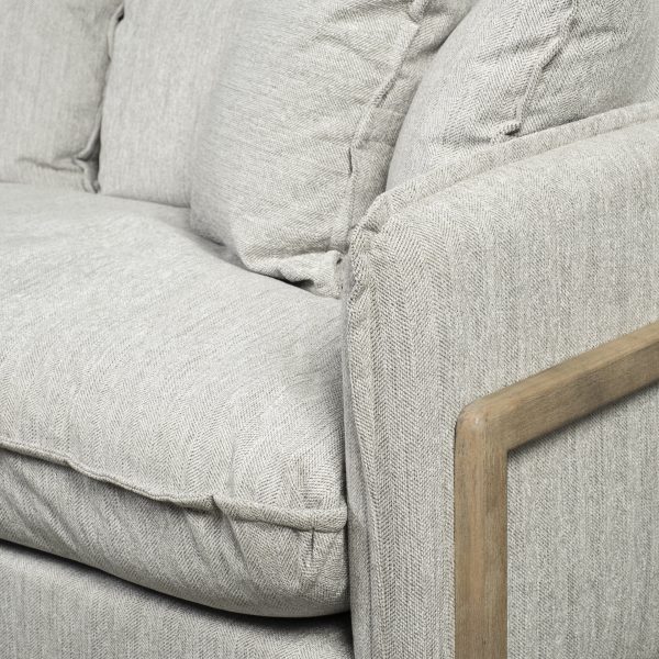 Roy I 84 Frost Gray Upholstered Three Seater Sofa 6