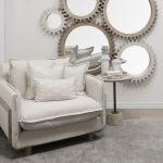 Roy II Beige Upholstered and Brown Wood Frame Arm Chair