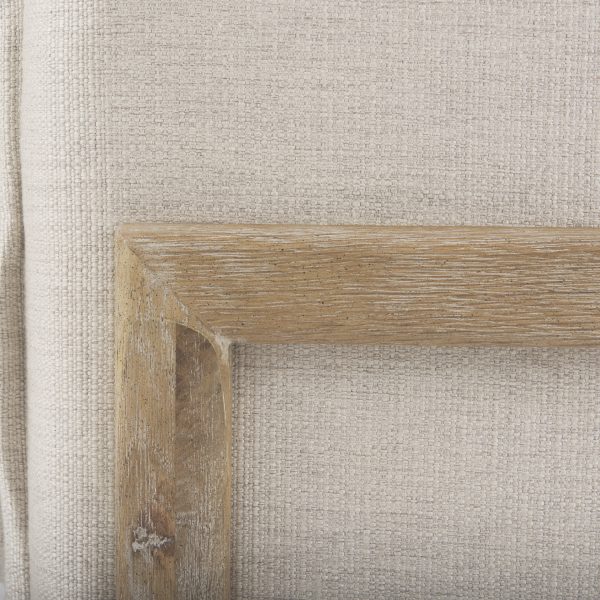 Roy II Beige Upholstered and Brown Wood Frame Arm Chair 11