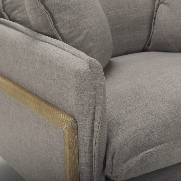 Roy II Flint Gray Upholstered and Brown Wood Frame Arm Chair 10