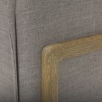 Roy II Flint Gray Upholstered and Brown Wood Frame Arm Chair