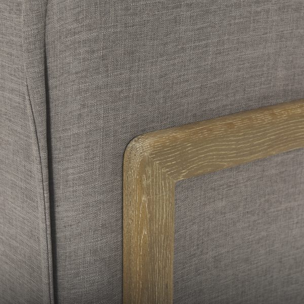 Roy II Flint Gray Upholstered and Brown Wood Frame Arm Chair 11