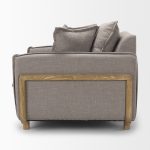 Roy II Flint Gray Upholstered and Brown Wood Frame Arm Chair