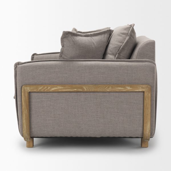 Roy II Flint Gray Upholstered and Brown Wood Frame Arm Chair 4