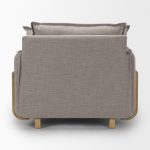 Roy II Flint Gray Upholstered and Brown Wood Frame Arm Chair