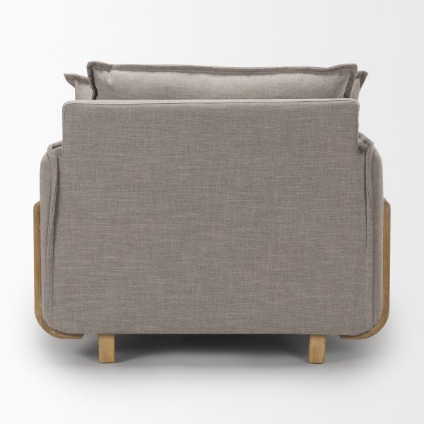 Roy II Flint Gray Upholstered and Brown Wood Frame Arm Chair 5
