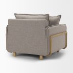 Roy II Flint Gray Upholstered and Brown Wood Frame Arm Chair