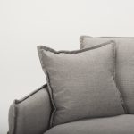 Roy II Flint Gray Upholstered and Brown Wood Frame Arm Chair