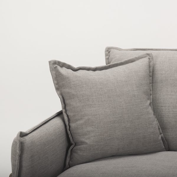 Roy II Flint Gray Upholstered and Brown Wood Frame Arm Chair 8