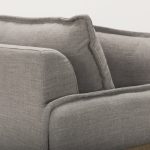 Roy II Flint Gray Upholstered and Brown Wood Frame Arm Chair