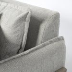 Roy II Frost Gray Upholstered and Brown Wood Frame Arm Chair