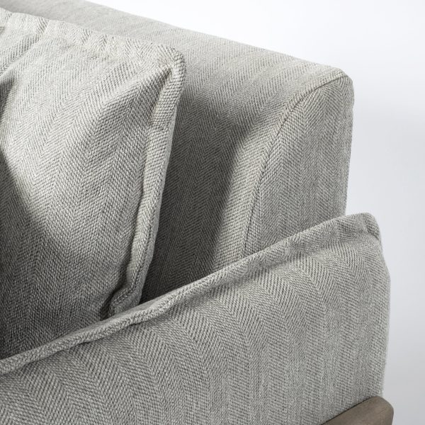 Roy II Frost Gray Upholstered and Brown Wood Frame Arm Chair 10