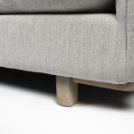 Roy II Frost Gray Upholstered and Brown Wood Frame Arm Chair