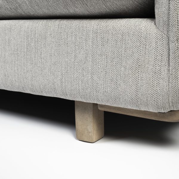 Roy II Frost Gray Upholstered and Brown Wood Frame Arm Chair 11