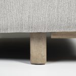 Roy II Frost Gray Upholstered and Brown Wood Frame Arm Chair