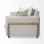 Roy II Frost Gray Upholstered and Brown Wood Frame Arm Chair