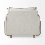 Roy II Frost Gray Upholstered and Brown Wood Frame Arm Chair