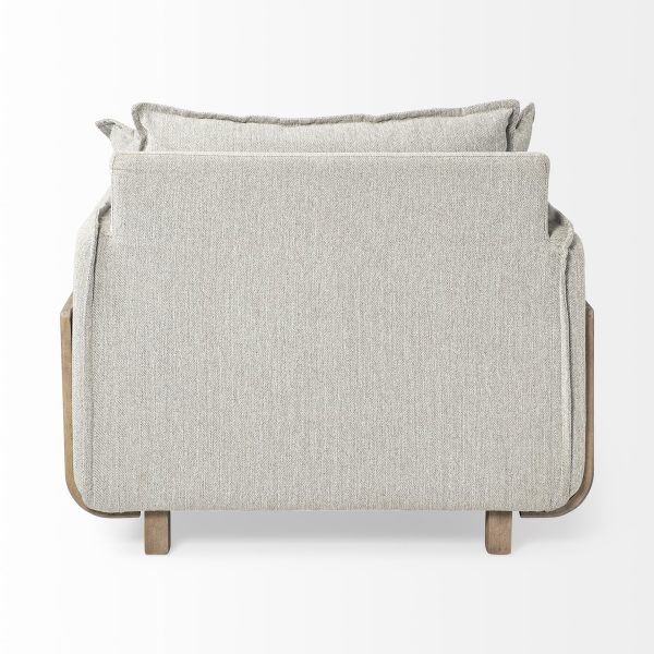 Roy II Frost Gray Upholstered and Brown Wood Frame Arm Chair 5