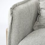 Roy II Frost Gray Upholstered and Brown Wood Frame Arm Chair