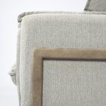 Roy II Frost Gray Upholstered and Brown Wood Frame Arm Chair