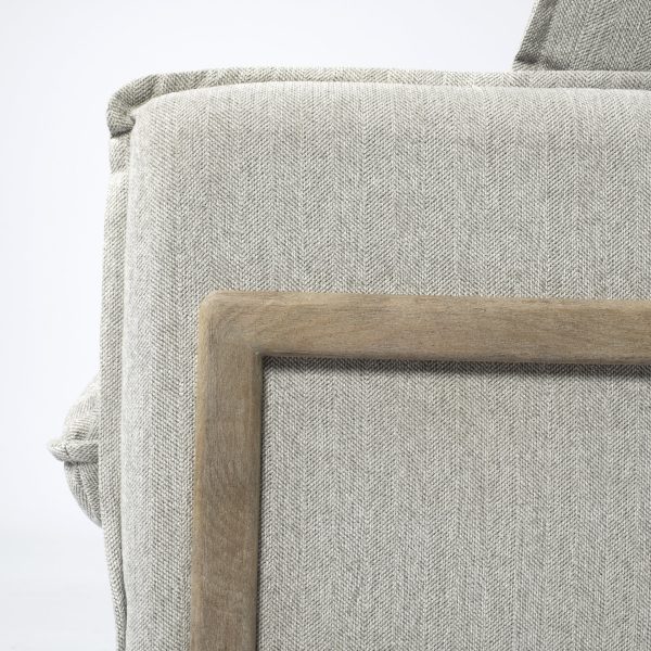 Roy II Frost Gray Upholstered and Brown Wood Frame Arm Chair 8