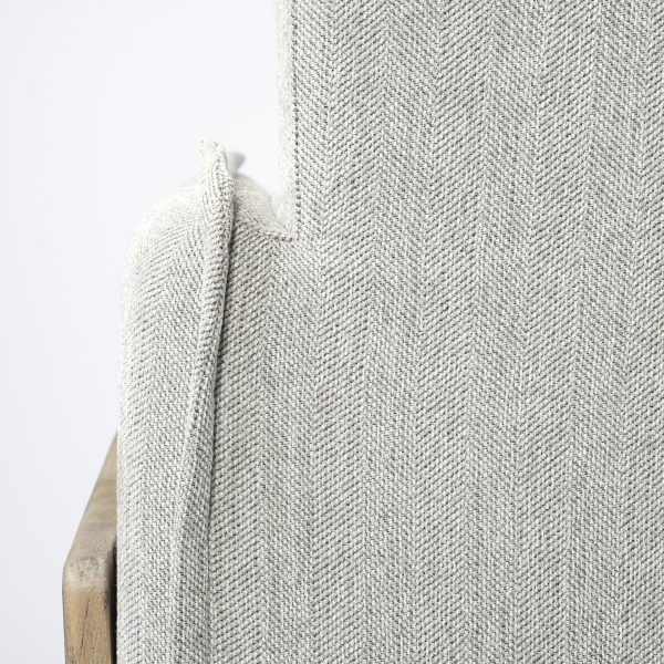 Roy II Frost Gray Upholstered and Brown Wood Frame Arm Chair 9