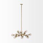 Rudyard Glass Globe and Gold Metal Chandelier