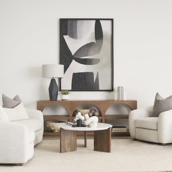 Rumer Dark Brown Wood w White Marble Coffee Table 1