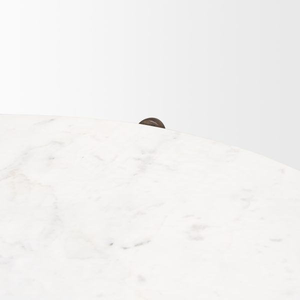 Rumer Dark Brown Wood w White Marble Coffee Table 7