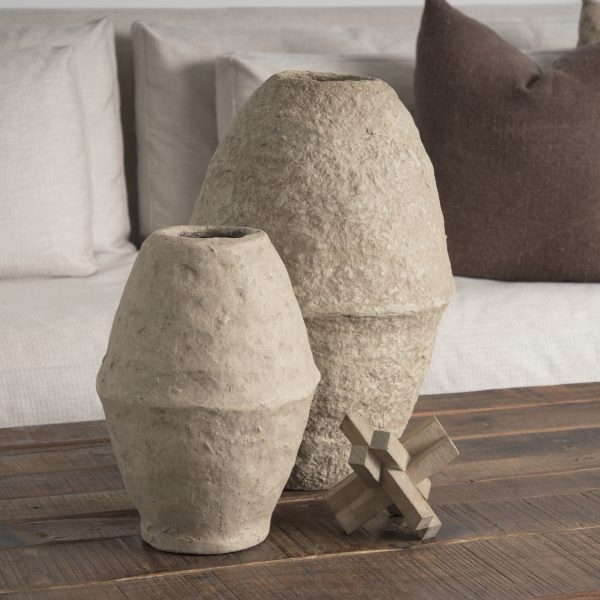 Rundal Large Beige Paper Mache Vase 2
