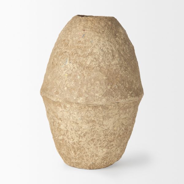 Rundal Large Beige Paper Mache Vase 4