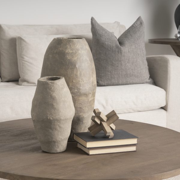 Rundal Large Gray Paper Mache Vase 1